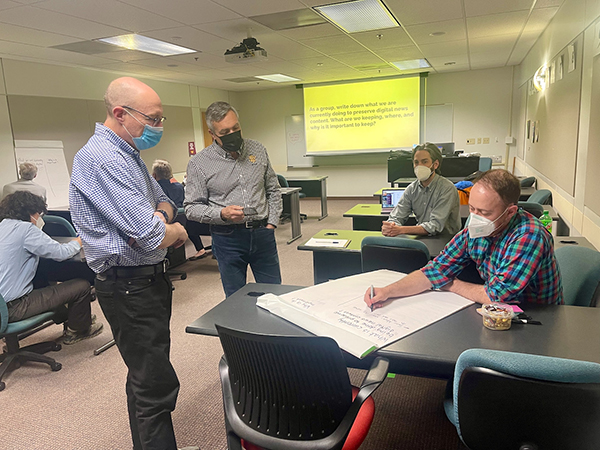 L-R: Mark Horvit, director of the Missouri School of Journalism’s state government reporting program, Mike Jenner, faculty chair of the Journalism Professions group, Michael Stacy, managing editor of Missouri Business Alert, Ryan Famuliner, news director of KBIA-FM